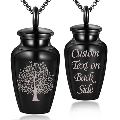 Fanery sue Personalized Cremation Urn Necklace for Human/Pet Ashes Customizable Engraved Keepsake Memorial Jewelry