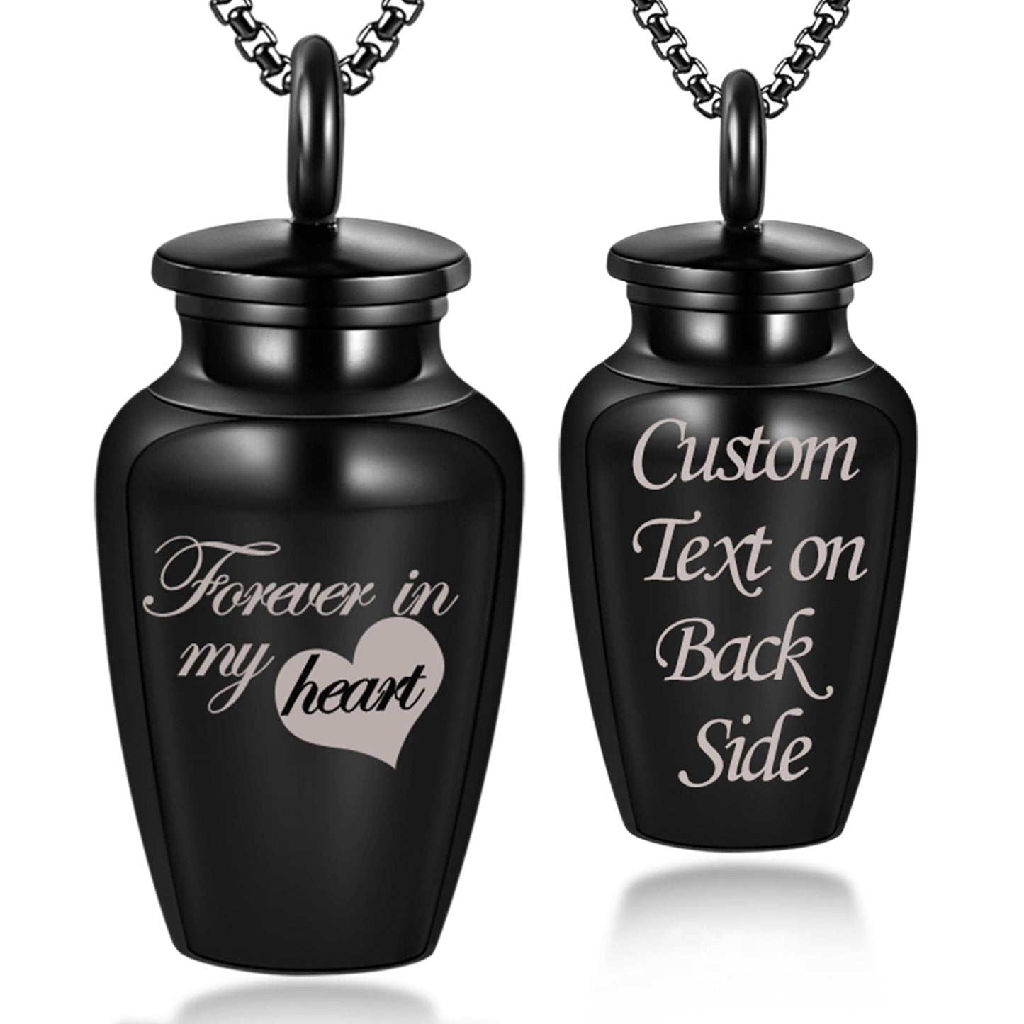 Fanery sue Personalized Cremation Urn Necklace for Human/Pet Ashes Customizable Engraved Keepsake Memorial Jewelry