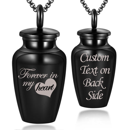 Fanery sue Personalized Cremation Urn Necklace for Human/Pet Ashes Customizable Engraved Keepsake Memorial Jewelry