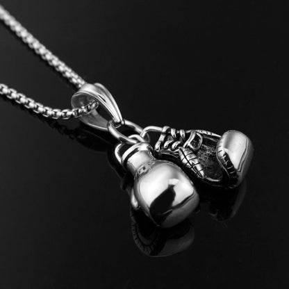 Fitness Boxing Gloves Metal Necklace