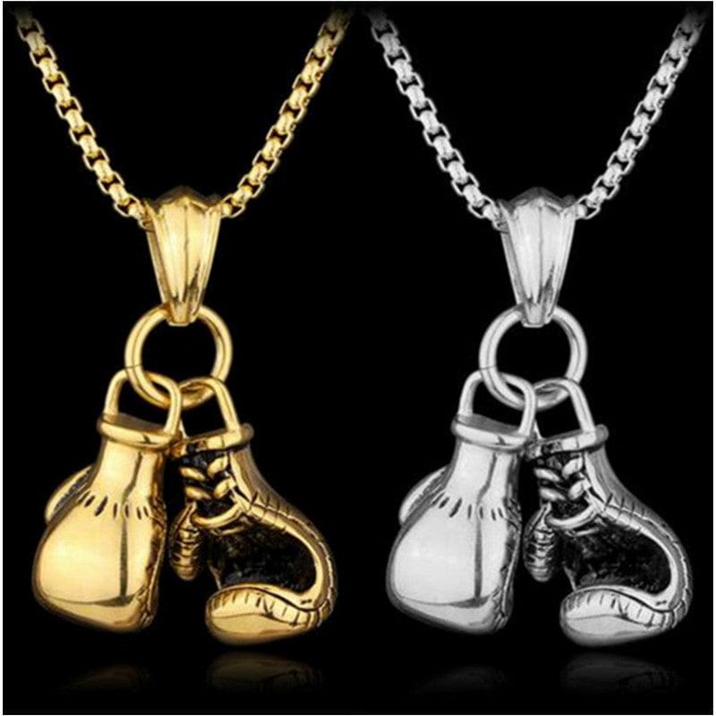 Fitness Boxing Gloves Metal Necklace