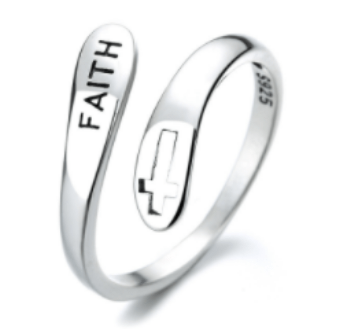 925 Sterling Silver Faith Ring - Sale Ends Tonight