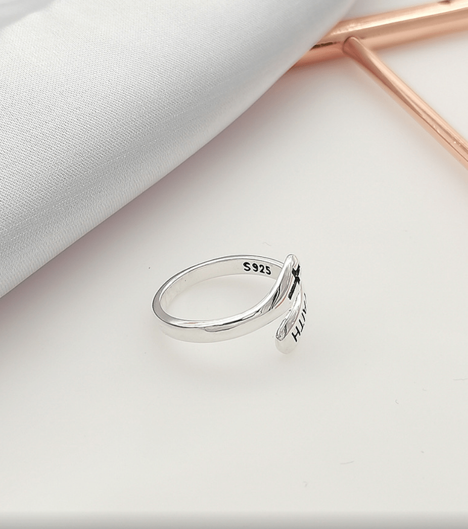925 Sterling Silver Faith Ring