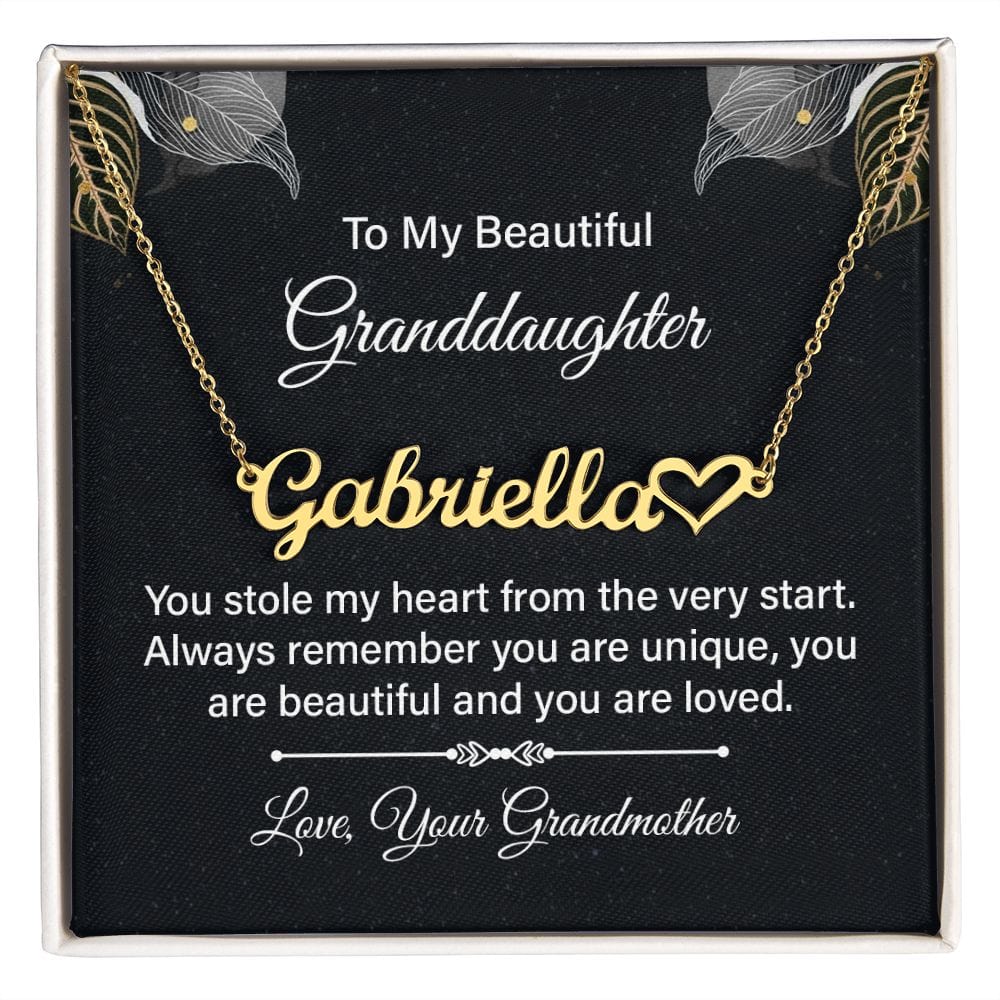 To My Beautiful Granddaughter l Heart Name Necklace