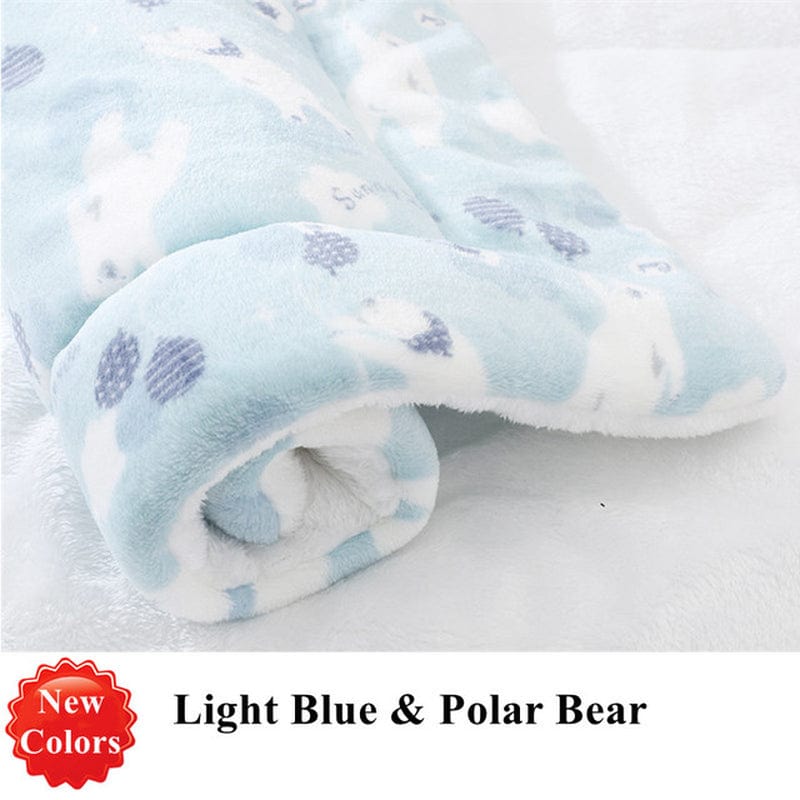 Soft Flannel Thickened Pet Soft Fleece Pad Pet Blanket Bed Mat for Puppy Dog Cat Sofa Cushion Home Rug Keep Warm Sleeping Cover