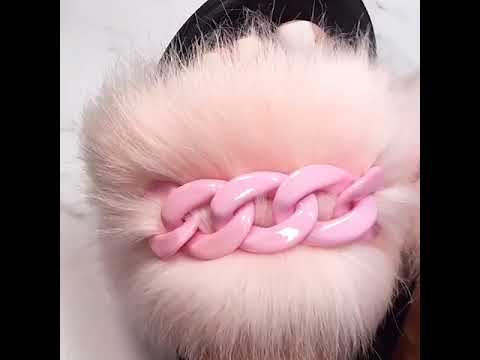 Furry Fur Chain Sliders