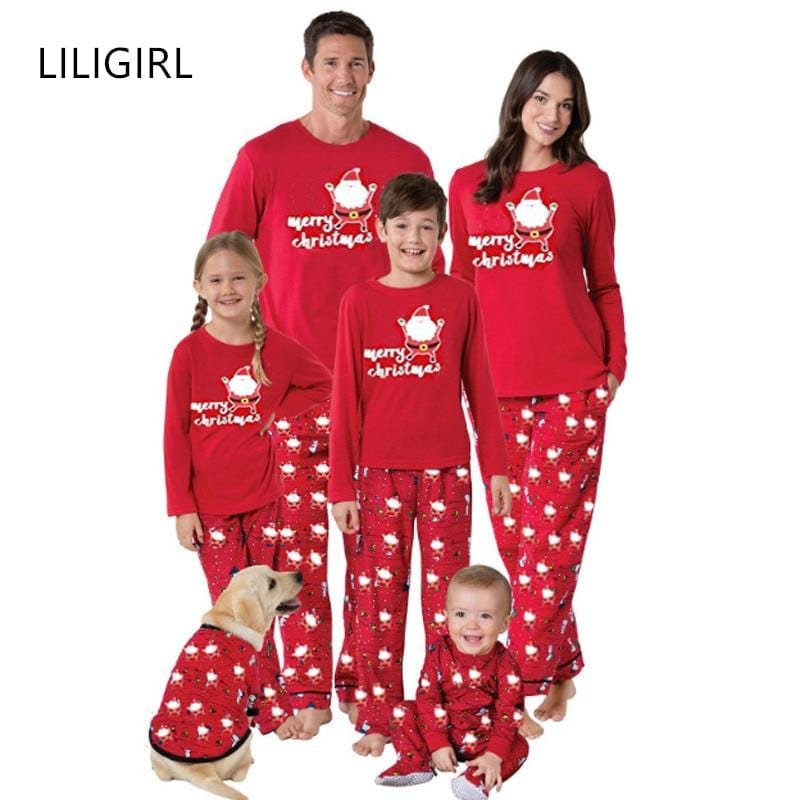 LILIGIRL Family Christmas Pajamas Matching Clothes Girls Family Matching Outfits Suit for Father Mom Daughter Son Clothing Sets
