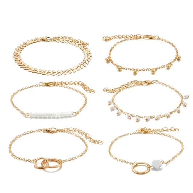 Bohemian Gold Tassel Bracelet set