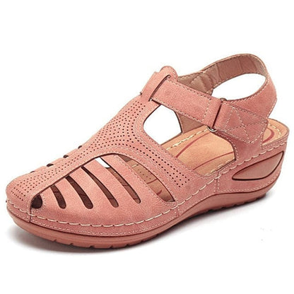 SOFT PU LEATHER CLOSED TOE VINTAGE ANTI-SLIP SANDALS