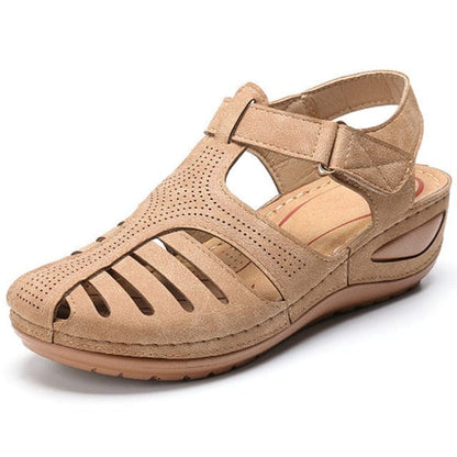 SOFT PU LEATHER CLOSED TOE VINTAGE ANTI-SLIP SANDALS