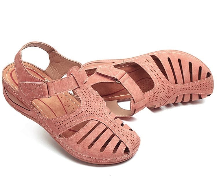 SOFT PU LEATHER CLOSED TOE VINTAGE ANTI-SLIP SANDALS