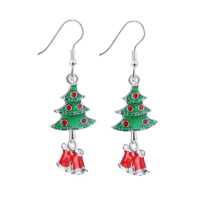 Christmas Ornaments Earrings Pendant Santa Claus Xmas Tree Santa Jingle Bells Ear Accessories New Year 2021 Gifts Natal Noel