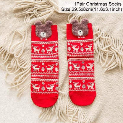 Cartoon Christmas Socks Ornaments Merry Christmas Decorations For Home Christmas Gifts Xmas Noel Navidad Happy New Year Supplies