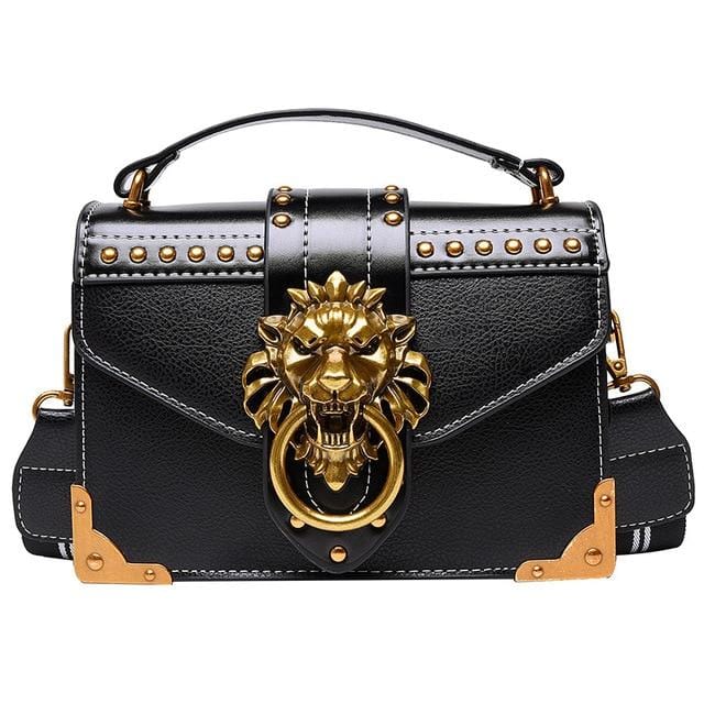 Metal Lion Head Crossbody Bag