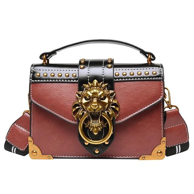 Metal Lion Head Crossbody Bag