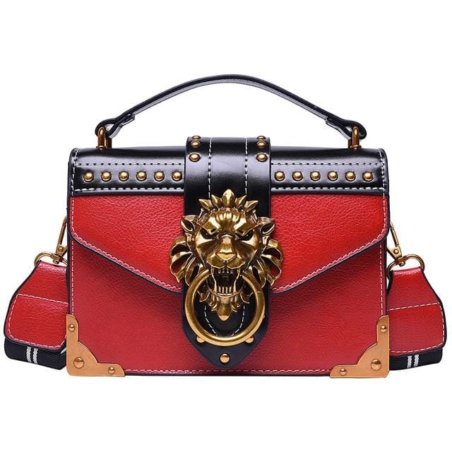 Metal Lion Head Crossbody Bag