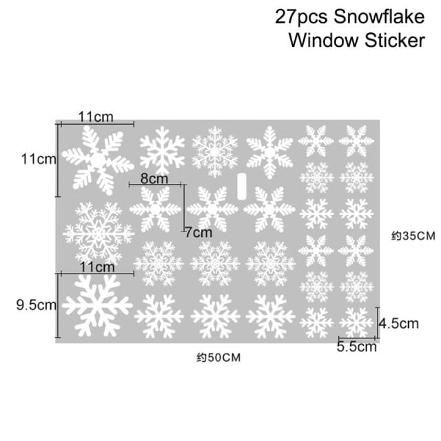 Snowflake Window Stickers (27pcs)