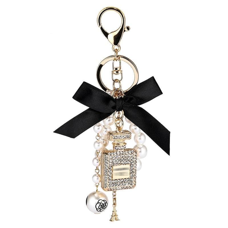 Pearl Perfume Bottle Keychain