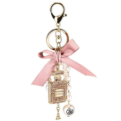 Pearl Perfume Bottle Keychain