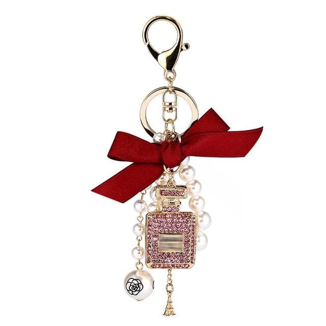 Pearl Perfume Bottle Keychain