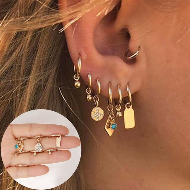 Gold Chunky Earrings Set