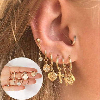 Gold Chunky Earrings Set