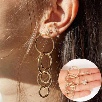 Gold Chunky Earrings Set