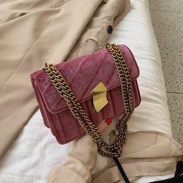 Velvet Satchel Bag