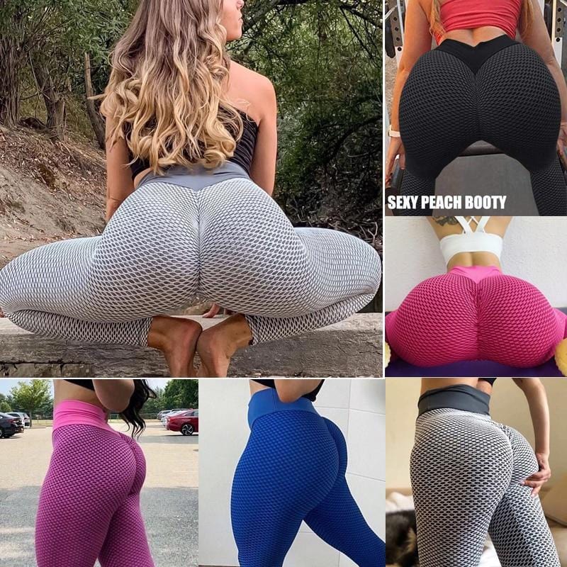 KIWI RATA High Waist Yoga Pants Scrunched Booty Leggings for Women Anti Cellulite Workout Running Butt Lift Tights