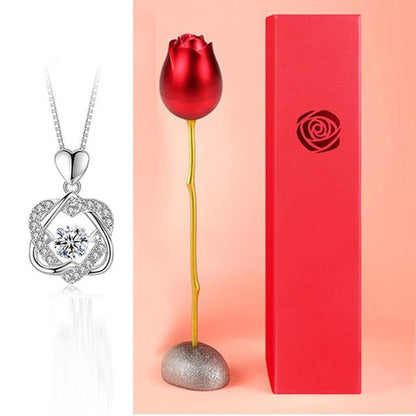 Belle Rose Flower With Propose Jewelry