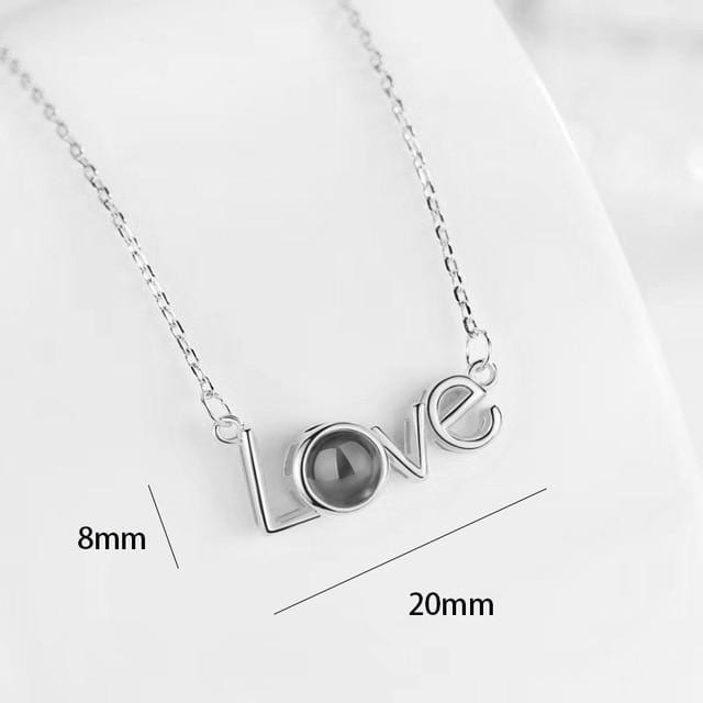 Say "I Love You" In 100 Languages Projection Crown Necklace