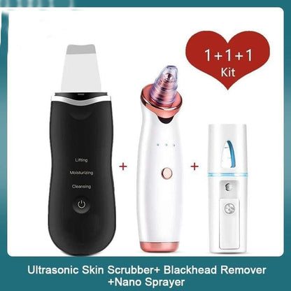 Ultrasonic Skin Scrubber + Pore  Exfoliator + Nano Sprayer