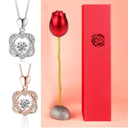 Belle Rose Flower With Propose Jewelry