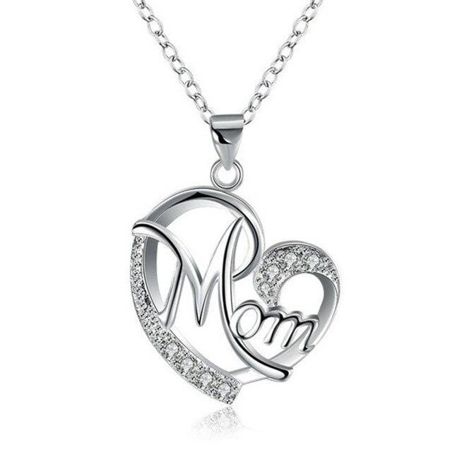 MOM Heart Pendant Necklace Mother Day