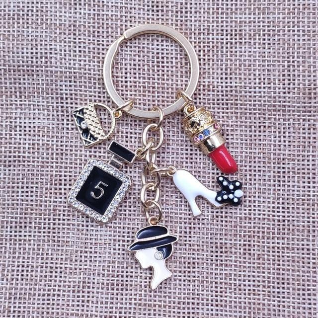 Enamel KC Gold Plated Keychain Casual Lovely Ethnic Handmade  Key Ring Women Girl Female Sexy Lady Jewelry Mother Gift BZ029-46