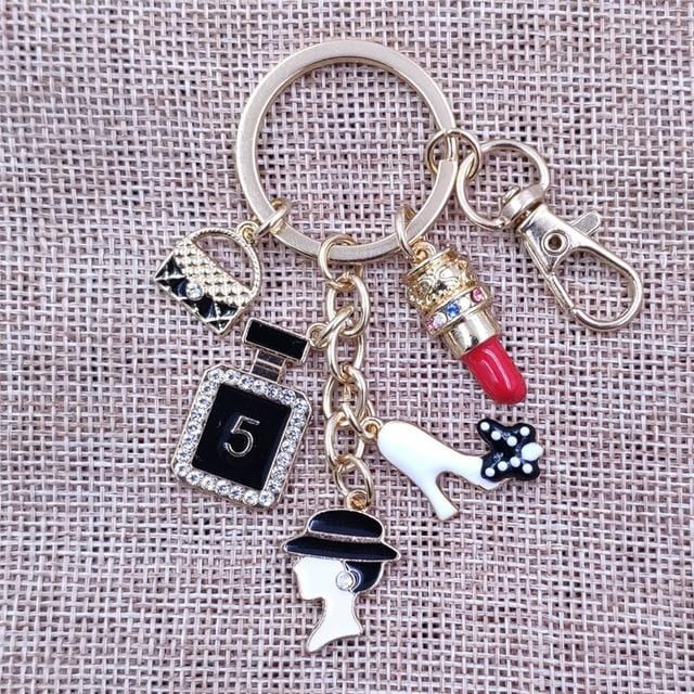 Enamel KC Gold Plated Keychain Casual Lovely Ethnic Handmade  Key Ring Women Girl Female Sexy Lady Jewelry Mother Gift BZ029-46