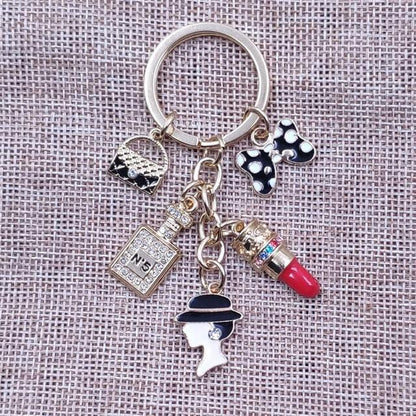 Enamel KC Gold Plated Keychain Casual Lovely Ethnic Handmade  Key Ring Women Girl Female Sexy Lady Jewelry Mother Gift BZ029-46