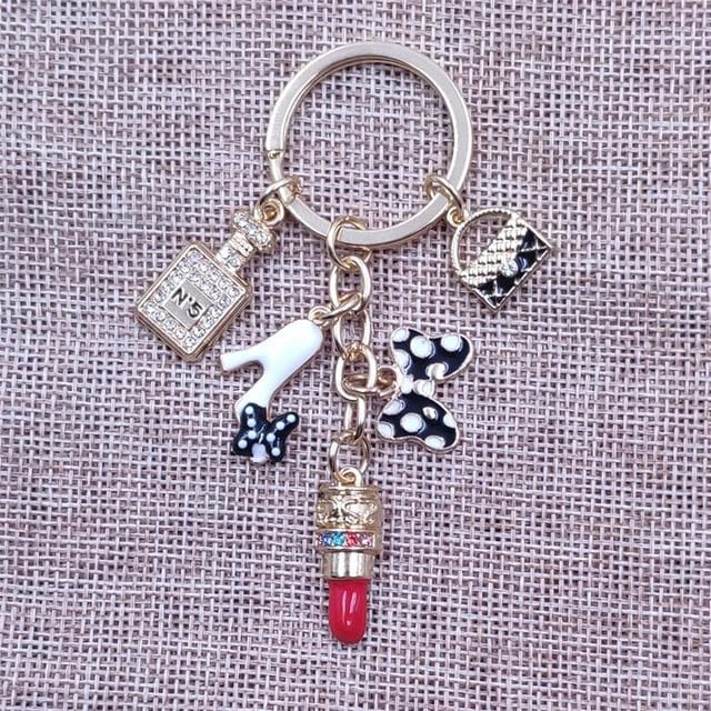 Enamel KC Gold Plated Keychain Casual Lovely Ethnic Handmade  Key Ring Women Girl Female Sexy Lady Jewelry Mother Gift BZ029-46