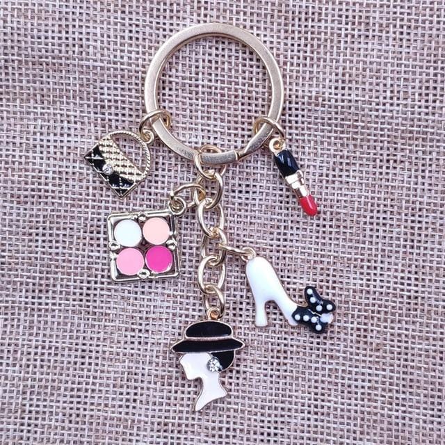 Enamel KC Gold Plated Keychain Casual Lovely Ethnic Handmade  Key Ring Women Girl Female Sexy Lady Jewelry Mother Gift BZ029-46