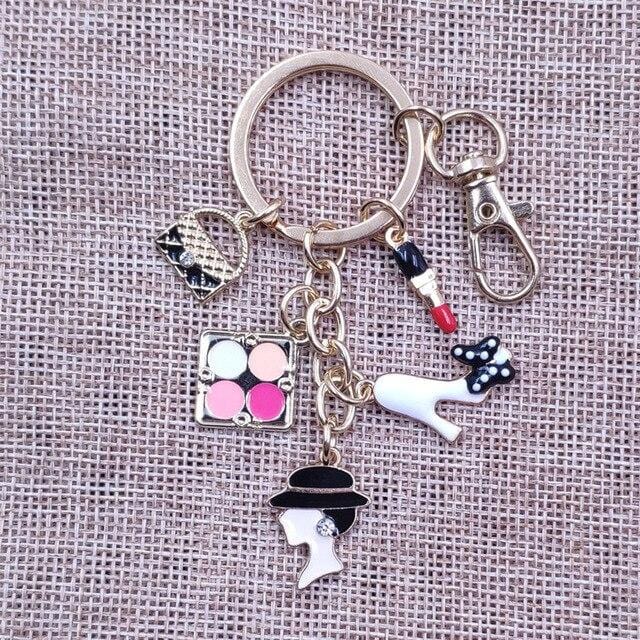 Enamel KC Gold Plated Keychain Casual Lovely Ethnic Handmade  Key Ring Women Girl Female Sexy Lady Jewelry Mother Gift BZ029-46