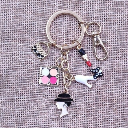 Enamel KC Gold Plated Keychain Casual Lovely Ethnic Handmade  Key Ring Women Girl Female Sexy Lady Jewelry Mother Gift BZ029-46