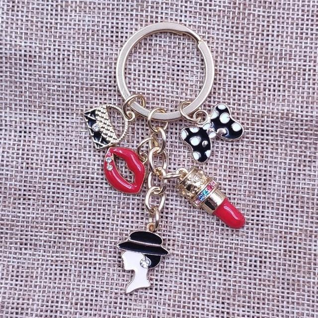 Enamel KC Gold Plated Keychain Casual Lovely Ethnic Handmade  Key Ring Women Girl Female Sexy Lady Jewelry Mother Gift BZ029-46