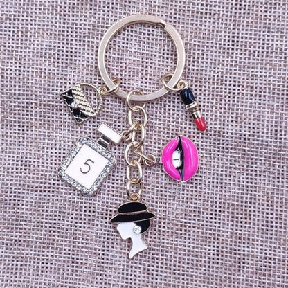 Enamel KC Gold Plated Keychain Casual Lovely Ethnic Handmade  Key Ring Women Girl Female Sexy Lady Jewelry Mother Gift BZ029-46