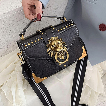 Metal Lion Head Crossbody Bag