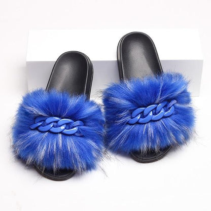 Furry Fur Chain Sliders