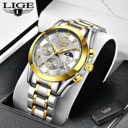 LIGE 2021 New Gold Watch Women Watches Ladies Creative Steel Women's Bracelet Watches Female Waterproof Clock Relogio Feminino