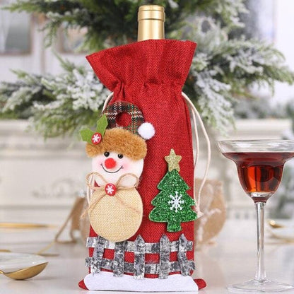 Christmas Wine Bottle Cover christmas decorations for home 2020 Natal Noel Christmas Table Decor Xmas Gift Happy New Year 2021