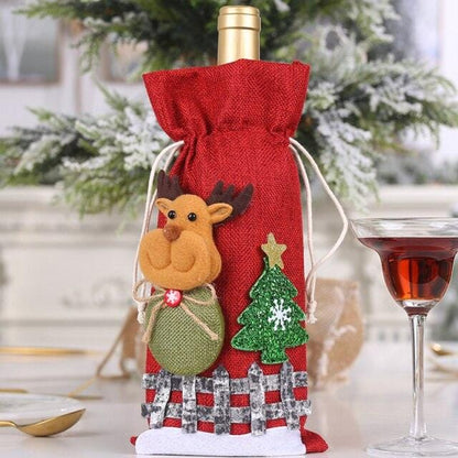 Christmas Wine Bottle Cover christmas decorations for home 2020 Natal Noel Christmas Table Decor Xmas Gift Happy New Year 2021