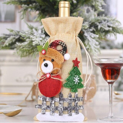 Christmas Wine Bottle Cover christmas decorations for home 2020 Natal Noel Christmas Table Decor Xmas Gift Happy New Year 2021