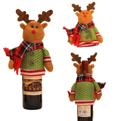 Christmas Wine Bottle Cover christmas decorations for home 2020 Natal Noel Christmas Table Decor Xmas Gift Happy New Year 2021